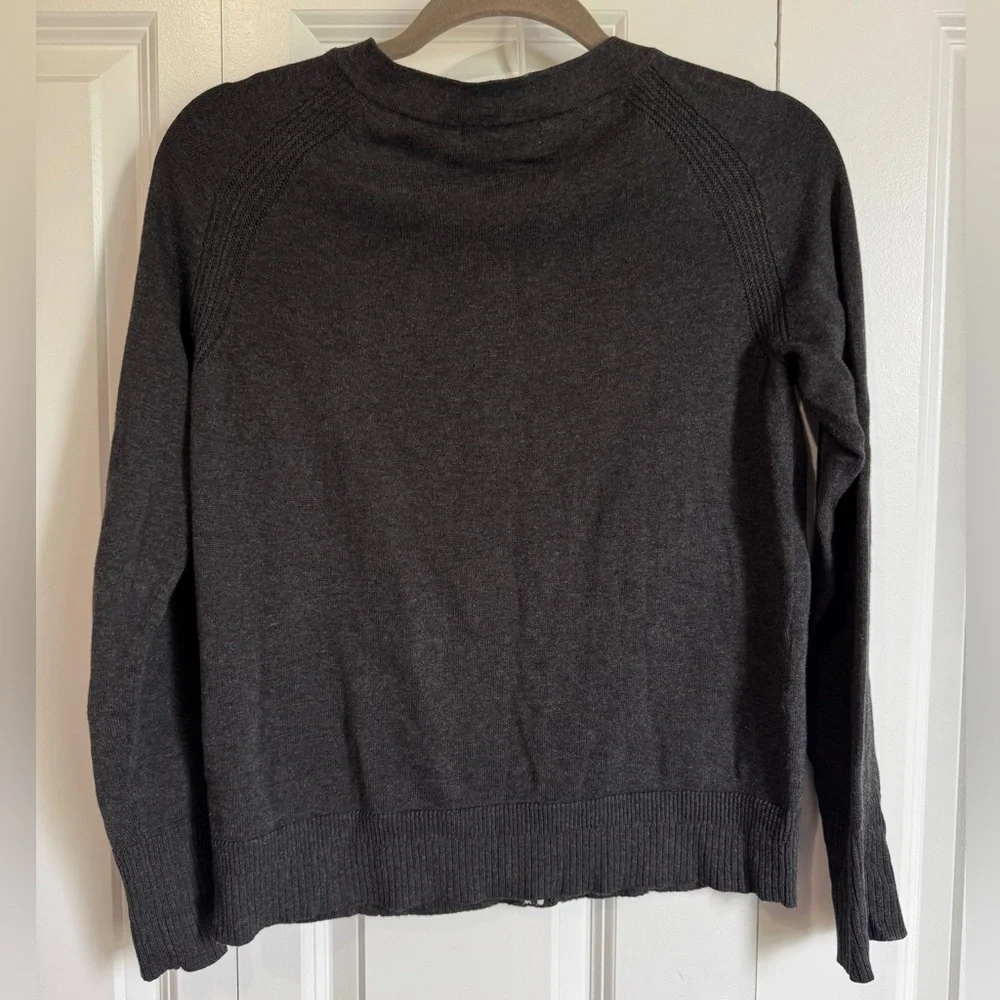 White Stuff Lulu Cardigan 100% Organic Cotton Gray Charcoal UK 8 - Picture 2 of 5